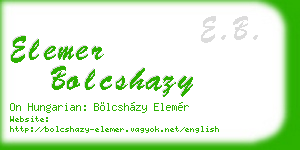 elemer bolcshazy business card